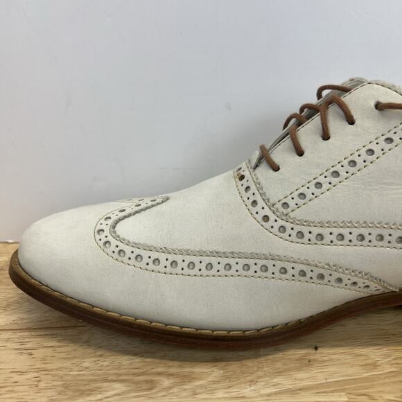 Cole Haan Signature Wingtip Beige Nubuck Men Dress Shoes Loafers Size 10.5